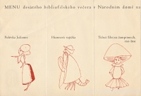Menu bibliofilů s kresbami K. Svolinského