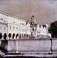 Náměstí v Telči v roce 1953