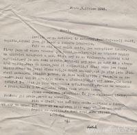 Dopis z počátku Květnového povstání 1945
