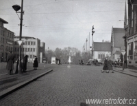 Centrum Pardubic v roce 1955